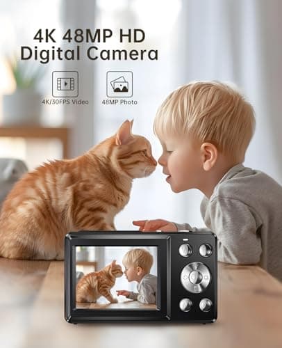 Digital Camera, 4K 48MP Cameras with 32GB Card, 18X Zoom, Portable Compact Digital Camera for Kids, Teens, Boys and Girls - Image 4