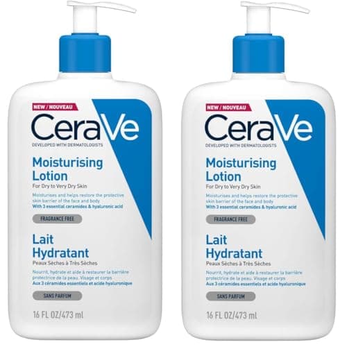 CeraVe Moisturizing Lotion - With Hyaluronic Acid & 3 Essential Ceramides, Light Daily Hydration for Face & Body, Suitable for Dry & Sensitive Skin (2 Pack) 16 oz x 2 - Image 3