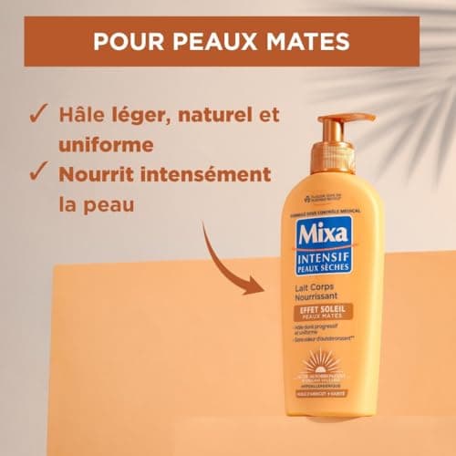Mixa Intensive Dry Skin - Nourishing Body Lotion Sun Effect - Self-Tanning - Progressive and Uniform Natural Golden Tan - Matte Skin - Hypoallergenic - Pack of 2, 250 ml - Image 4