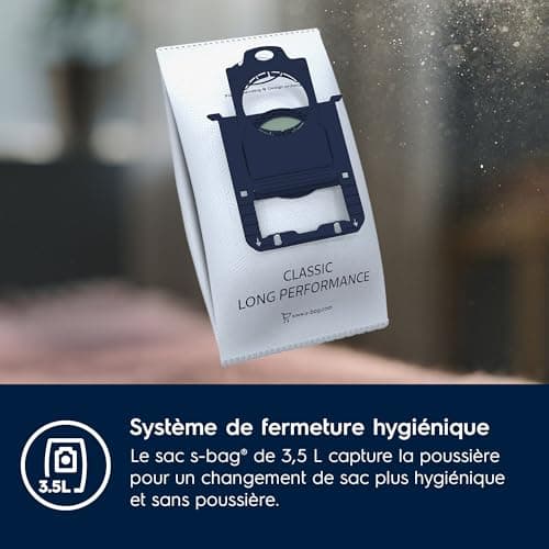 Electrolux E201S S-Bag Long Performance Vacuum Cleaner Bags, Box of 4 Bags, 3.5 Liters, Powerflow, Hygienic Automatic Closure System, Suitable for Many Types of Vacuum Cleaners - Image 5