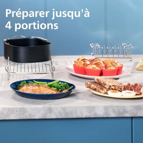 Philips Airfryer Series 3000 – Air Fryer Double Basket, 9L, RapidAir Technology, Up to 90% Less Fat, Energy Saving, HomeID Application, Black (NA350/00) - Image 7