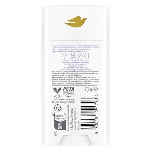 Dove - Deodorant for the whole body - Stick - Lavender & Chamomile - Anti Odors and White Traces 72h - Designed for Sensitive Skin - 75 ml - Image 5