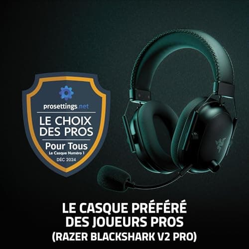 Razer BlackShark V2 Pro (2023) for PC - E-Sports Premium Wireless Headphones (HyperClear Super Wideband Microphone, TriForce Titanium 50mm, Bluetooth, Battery up to 70 hours) Black - Image 3