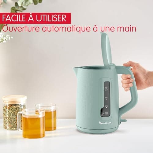 Moulinex Electric kettle, 1.7 L, Quick boil, Automatic shut-off, 1 cup indicator, Anti-limescale filter, Tea ball included, Morning, Eucalyptus, BY2M1310 - Image 4