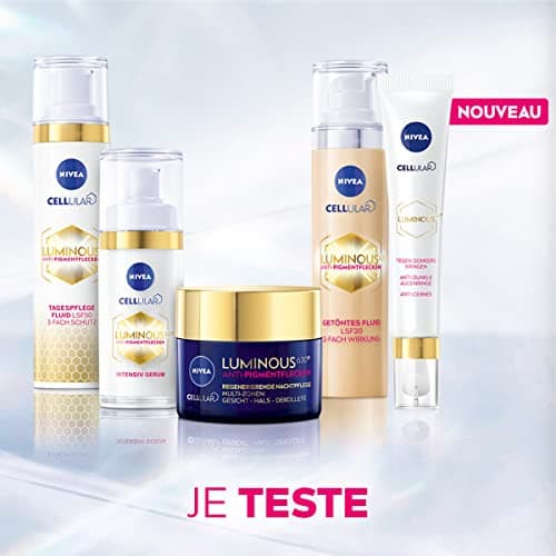 NIVEA SUN Fluide UV visage Luminous 630 FPS 50+ (1 x 40 ml), Protection solaire anti taches à la formule légère et non grasse, Soin visage anti-âge protecteur quotidien - Image 8