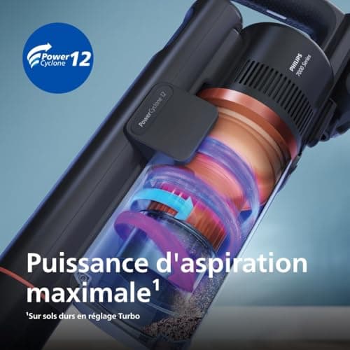Philips 8000 Series Pet Cordless Vacuum Cleaner, 80 Min Autonomy, Powerful Suction, Floor Recognition, Smart Screen, LED Tips, Aqua & Animals, Anti-Allergic Filtration (XC8055/01) - Image 4