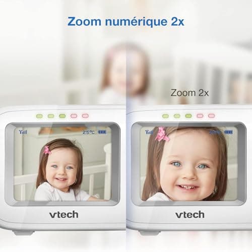 Vtech Baby Monitor with 2.4 Inch Screen, Night Vision, Two-Way Communication, Temperature Sensor, Sound Indicator, Range up to 300 m, Soothing and Lullabies Sounds, No Wi-Fi: VM320 - Image 8