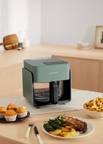 CREATE /AIR FRYER STUDIO CRYSTAL/Oil Free Deep Fryer 4.2L with Sage Green Water Spray/Capacity 5-6 servings, 6 programs, Glass tray, Time and Temperature Control, 1300W - Image 6