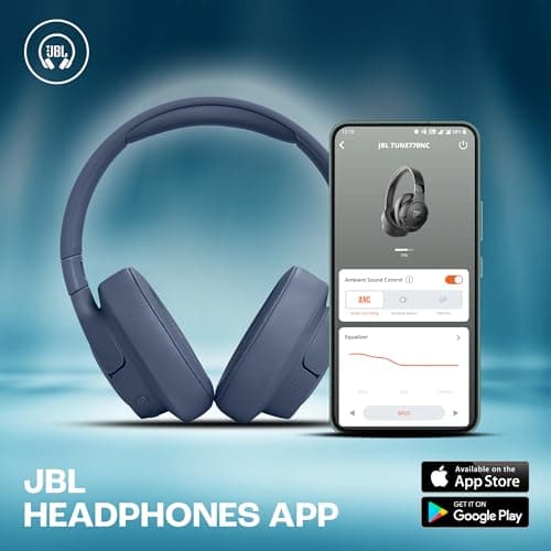 JBL Tune 770NC Casque supra-auriculaire sans fil, autonomie jusqu'à 70 h, Réduction de Bruit Adaptative, Smart Ambient, bleu - Image 5