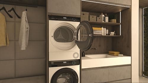 Haier I-Pro Series 3, HD100-A2939E-IT, Tumble Dryer, 10 kg, Class A ++, 65 dB, Steam, 15 Programs, White, AxLxD 84.5 x 59.5 x 66.5 cm - Image 8