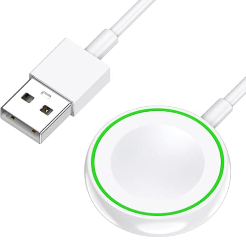 Magnetic Charger for Apple Watch Series 11/10/9/8/7/6/5/4/3/SE/Ultra, Fast Charging Dock, USB Interface, 1m Magnetic Wireless Charging Cable - White - Image 2