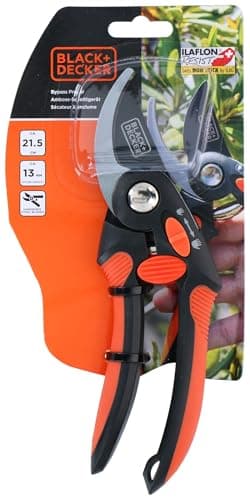 BLACK+DECKER Garden Sector - Hedge Trimmer - High Quality Steel Blades - Ergonomic Handle Branch Cutter - Sector 13 mm Blow Capacity - Black/Orange - Image 8