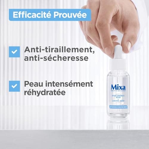 Mixa - Sérum Concentré Réhydratant - Pour Peaux Déshydratées et Sensibles - Enrichi en Acide Hyaluronique et Lactique - 30 ml - Image 3