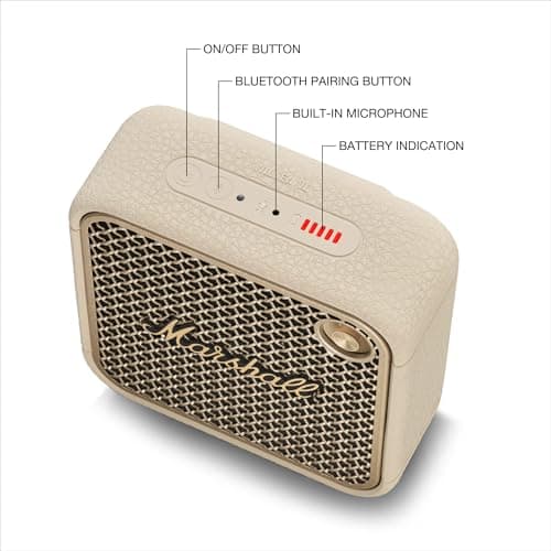 Marshall Willen II Haut-parleurs Bluetooth sans Fil 17 Heures de Lecture IP67 étanche Charge Rapide - Crème - Image 8