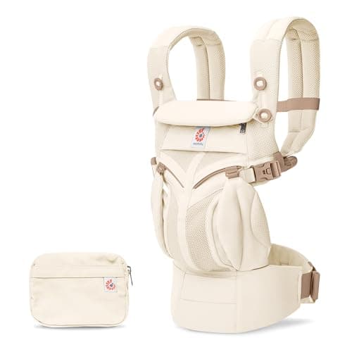 Ergobaby Omni Classic Mesh All-in-One Ergonomic Baby Carrier with Back and Belly Function Luminous Ivory - Image 2