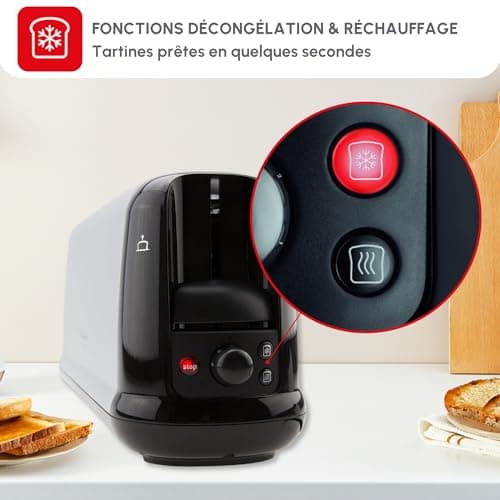 Moulinex Toaster 1 long slot, 7 levels of browning, Wide slot, Stop button, Defrost, Reheat, Crumb tray, Subito, Stainless steel LS260800 - Image 7