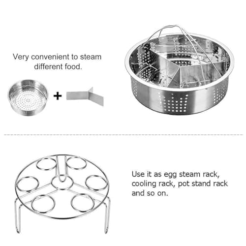 3PCS Accessories for Deep Fryers, Instant Pot Accessories Steamer Basket with Grill for Egg Steamer - Image 6