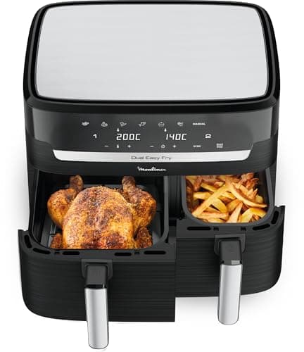 Moulinex Easy fry Essential inox, 8,3L, Jusqu'à 8 personnes, 7 Programmes intuitifs, Air Fryer, Repas complet, synchronisation, Économie d'énergie, Application dédiée, EZ901820 - Image 4