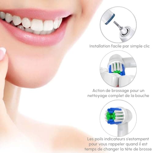 GENKENT Toothbrush Heads Compatible with Oral-B Electric Toothbrush, 20 Toothbrush Heads for Oral B Vitality Pro 3 Models - Image 6