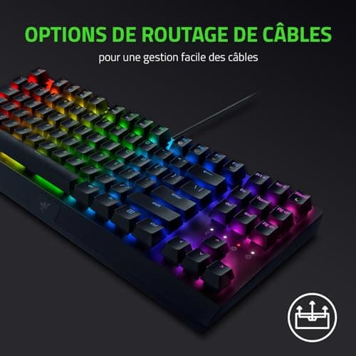 Razer BlackWidow V3 Tenkeyless (Green Switch) - Clavier de jeu compact avec interrupteurs mécaniques (tactiles et cliquables, touches en ABS, éclairage RGB Chroma) Clavier Française - Noir - Image 7