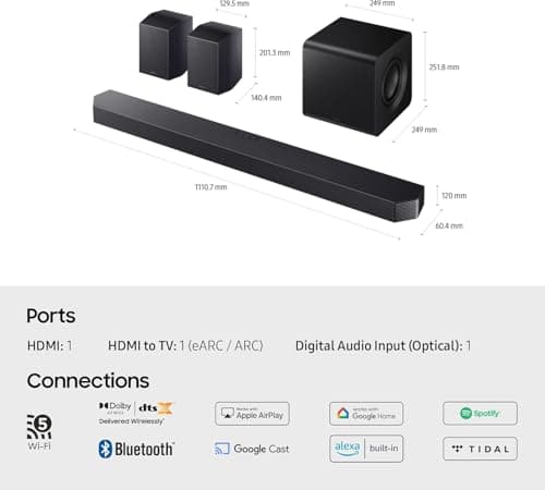 Samsung HW-Q930F/ZF 2025 Dolby Atmos Wireless Soundbar, Q-Symphony, 9.1.4 Channels, SpaceFit Sound Pro and Compatible with Voice Assistants - Image 7