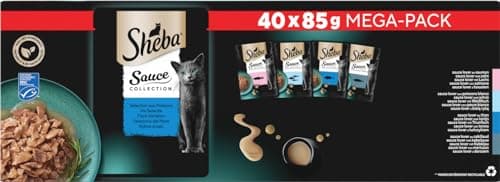 Sheba Sauce Collection Fresh Sachets Wet Food Fish Selection for Adult Cats 4 Varieties 40x85g - Image 4