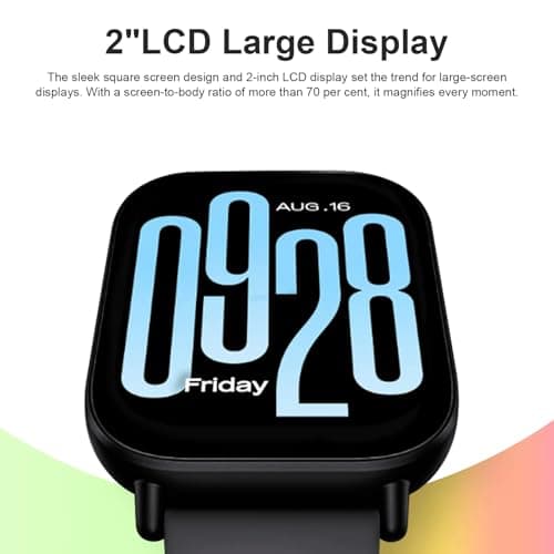 XIAOMI Redmi Watch 5 Active, 2.0 Inch LCD Display, 18 Days Battery Life, Bluetooth Calls, 5ATM Waterproof, Health Tracking (Cardiac, SPO₂, Sleep), Over 140 Sports Modes, Black - Image 3