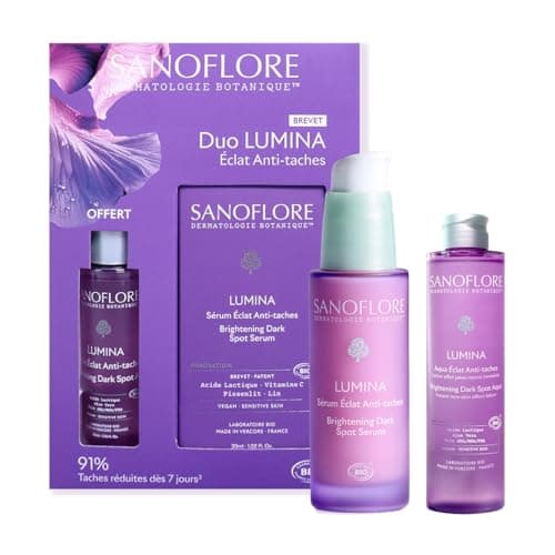 Sanoflore Duo LUMINA Éclat Anti‑Taches – Sérum Visage 30ml + Lotion Aqua 50ml – Anti-Taches Brunes & Acné – Bio & Vegan – Teint Lumineux – Peaux Sensibles – Routine Éclat Complète - Image 3