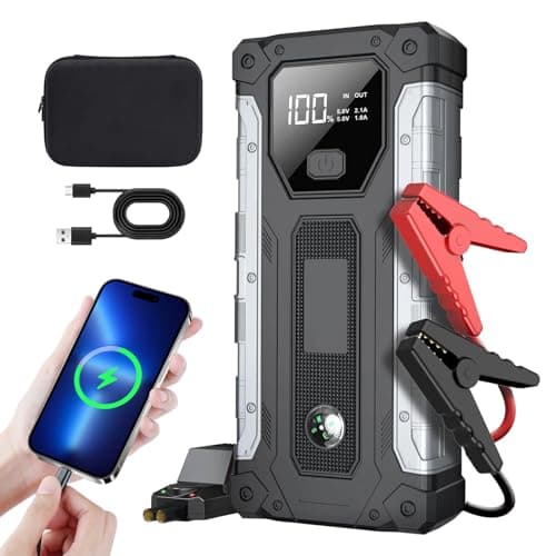 Démarreur portable – Booster de puissance de voiture 12 V, batterie automobile, câble intelligent intégré | Chargeur pour véhicule, SUV, camping-car, camion, smartphone, ordinateur portable, appareil - Image 2