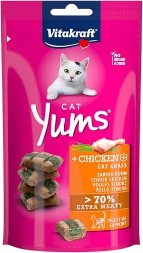 Vitakraft Cat Yums, cat treats, tender bites filled with chicken and catnip, in resealable bag, no added sugar (1x40g) - Image 3