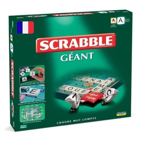 Megableu - GIANT SCRABBLE - Classic board game for adults and children from 10 years old - French version - Game with rotating tray & XXL letter wedges - Every word counts - 2 to 4 players - Image 2