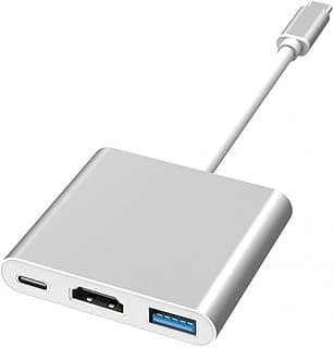 JZK - Adaptateur Multiport USB C avec sortie HDMI 4K, USB 3.0 et port de charge USB C - Compatible avec MacBook Pro, pour Google Chromebook pour HP pour Samsung S9+, convertisseur numérique portable