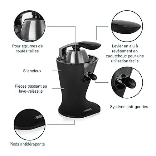 Princess e Juicer - Pressure Lever - 300 W - Stainless Steel - Matte Black - Easy to Clean - 201857 - Image 8