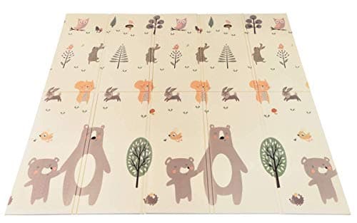 Mamabrum baby play mat 195 x 176 x 1cm non toxic thick floor mat thick foam mat foldable waterproof non-slip portable teddy bear and horses - Image 5