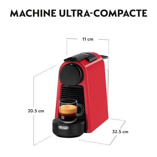 De'Longhi Nespresso Essenza Mini EN85.R, Automatic Coffee Machine, Single Cup Capsule Machine, Welcome Set Included, Compact Design, Pressure 19 Bar, 1150 W, Ruby Red - Image 5