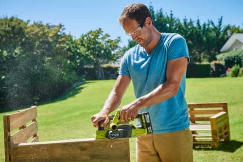 RYOBI - Electric Planer 82 mm 18V ONE+ - Heavy Duty Planing, Doors & Windows, Chamfers - Comes with 2 Tungsten Carbide Reversible Irons, 1 Guide, 1 Dust Bag - R18PL-0 - Image 4