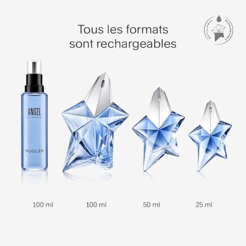 MUGLER Angel - Eau de Parfum Rechargeable Pour Elle - Parfum Femme - Ambré Gourmand - Patchouli, Accord Praline & Absolu de Vanille - Tenue Longue Durée - Spray Vaporisateur - Recharge 100 ml - Image 6