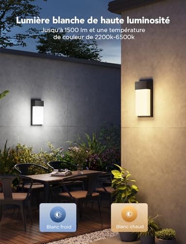 Govee RGBIC Outdoor Wall Light, Smart Wall Light 1500LM with 45 Scene Modes, IP65 Waterproof, DIY Light Effects, Works with Alexa, Google Assistant and Matter, 2 Packs - Image 6
