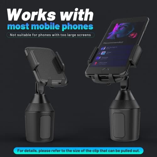 SEEKONE Universal Car Mobile Phone Holder Cup Holder for Smartphone, Suitable for All Smartphones with a Size Between 5.5 and 10 cm - Image 7