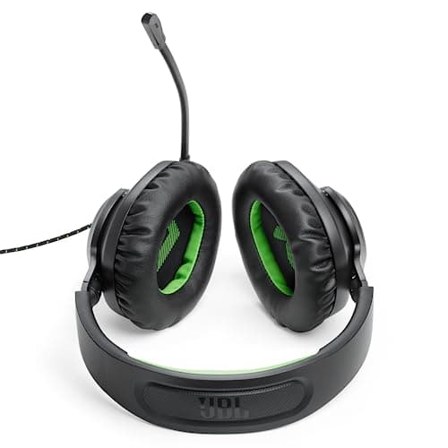 JBL Quantum 100X Wired Gaming Headset with Detachable Boom Microphone - Designed for Xbox - Compatible with Other Consoles - Black and Green - Image 4