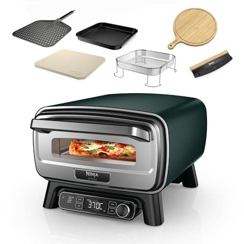 Ninja Artisan Outdoor Electric Oil-Free Pizza Oven and Fryer 4 Cooking Modes, Board, Pizza Knife, 30cm Pizza Stone, Pizza Shovel, Crussti Plate and Basket, Green MO201AMZEU - Image 2
