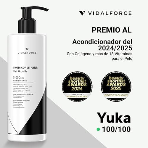 Après-shampooing à la Biotine pour les Cheveux, Collagène, Huile d'Argan, Huile de Jojoba et Huile de Macadamia avec 18 Vitamines pour les Cheveux I Prévient et aide à réduire la chute XXL 400 ml - Image 5