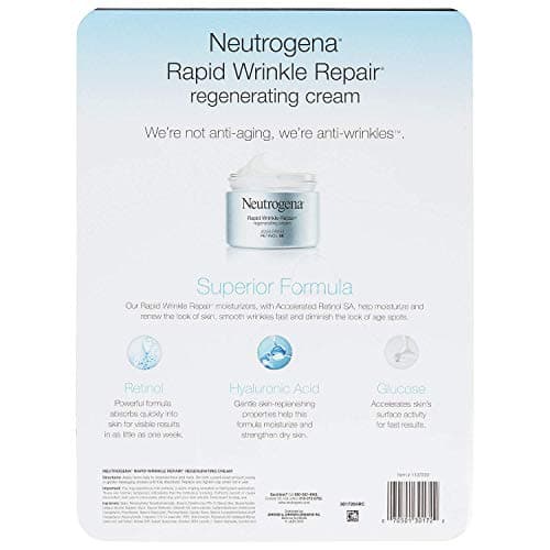 Neutrogena Fast Wrinkle Repair Retinol Regenerating Face Cream and Hyaluronic Acid Anti Wrinkle Moisturizing Face, Neck Cream, with Hyaluronic Acid and Retinol, 1.7 oz (Pack of 2) - Image 3