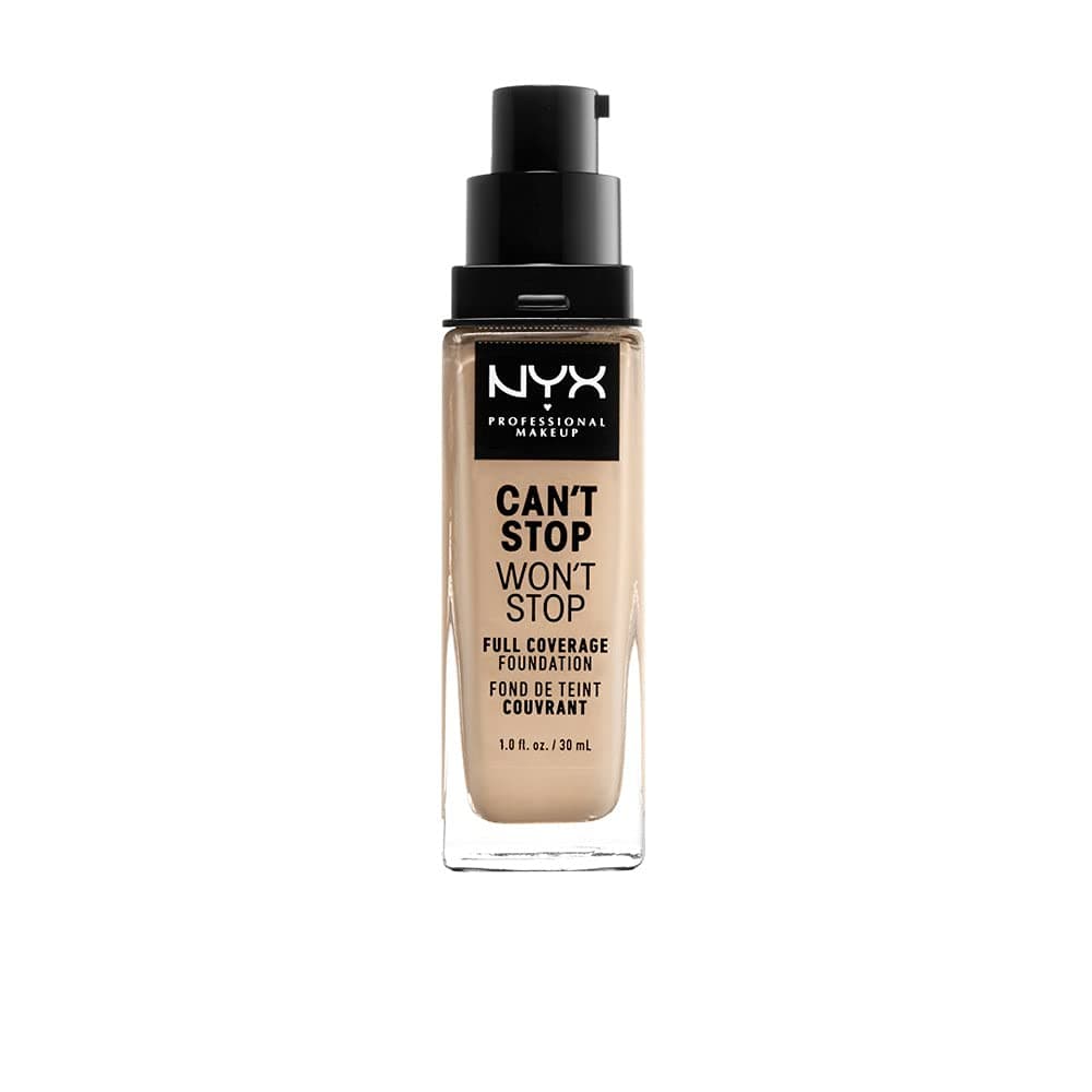 NYX Professional Makeup Can't Stop Won't Stop Liquid Foundation, Waterproof, Matte Finish, Vegan Formula, Shade : Nude (06.5)