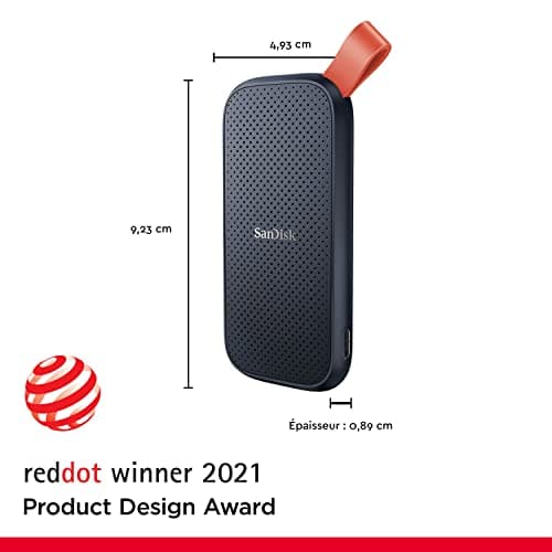SanDisk Portable SSD 2TB (Portable External NVMe SSD, Speeds Up to 800MB/s, Robust, Heavy Duty Rubber Hook, Updated Firmware) Grey - Image 3