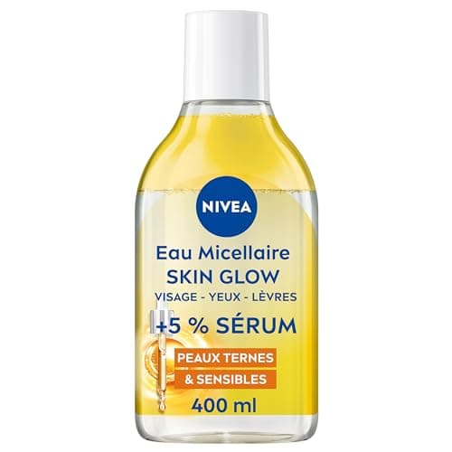 NIVEA - Eau Micellaire Visage Waterproof Skin Glow - Nettoie En Douceur, Démaquille & Illumine - 5% Sérum Aux Vitamines C & E - Complexe Amino Acid - Sans Parfum - Peaux Ternes & Sensibles - 400 ml - Image 2
