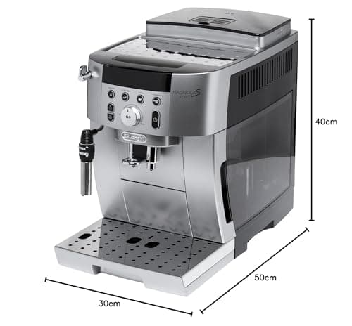 De'Longhi Magnifica S Smart ECAM250.​31.​SB, Automatic Coffee Machine with Milk Frother, Compact Size Cup Grain Machine, Manual Milk Frother, 4 One-Touch Recipes, Silver Black - Image 5