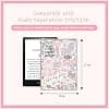 Decorative Accessories Set for Kindle Paperwhite 11th/12th Generation, 6 Decorative Paper Cards, 2 USB-C Dust Plugs with Charms, Pink Pendant Key Ring for Kindle E-Reader, Gift Reading - Image 4