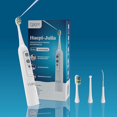 Julia 3-in-1 Sonic Electric Toothbrush | Brushing+Interdental Jet+Descaling | 48,000 Vibrations/min | USB Rechargeable | For Sensitive Gums & Braces Wearers - Image 3