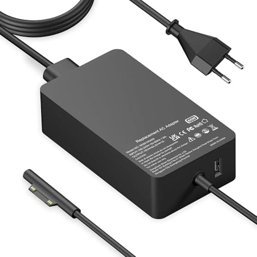 65W Charger Compatible with Microsoft Surface Pro 11 10 9 8 7+ 7 5 4 3, Surface Laptop 7 6 5 4 3 2 1, Surface Book 3 2 1, Surface Go 1 2 3 AC Adapter with USB Port and Cable - Image 3